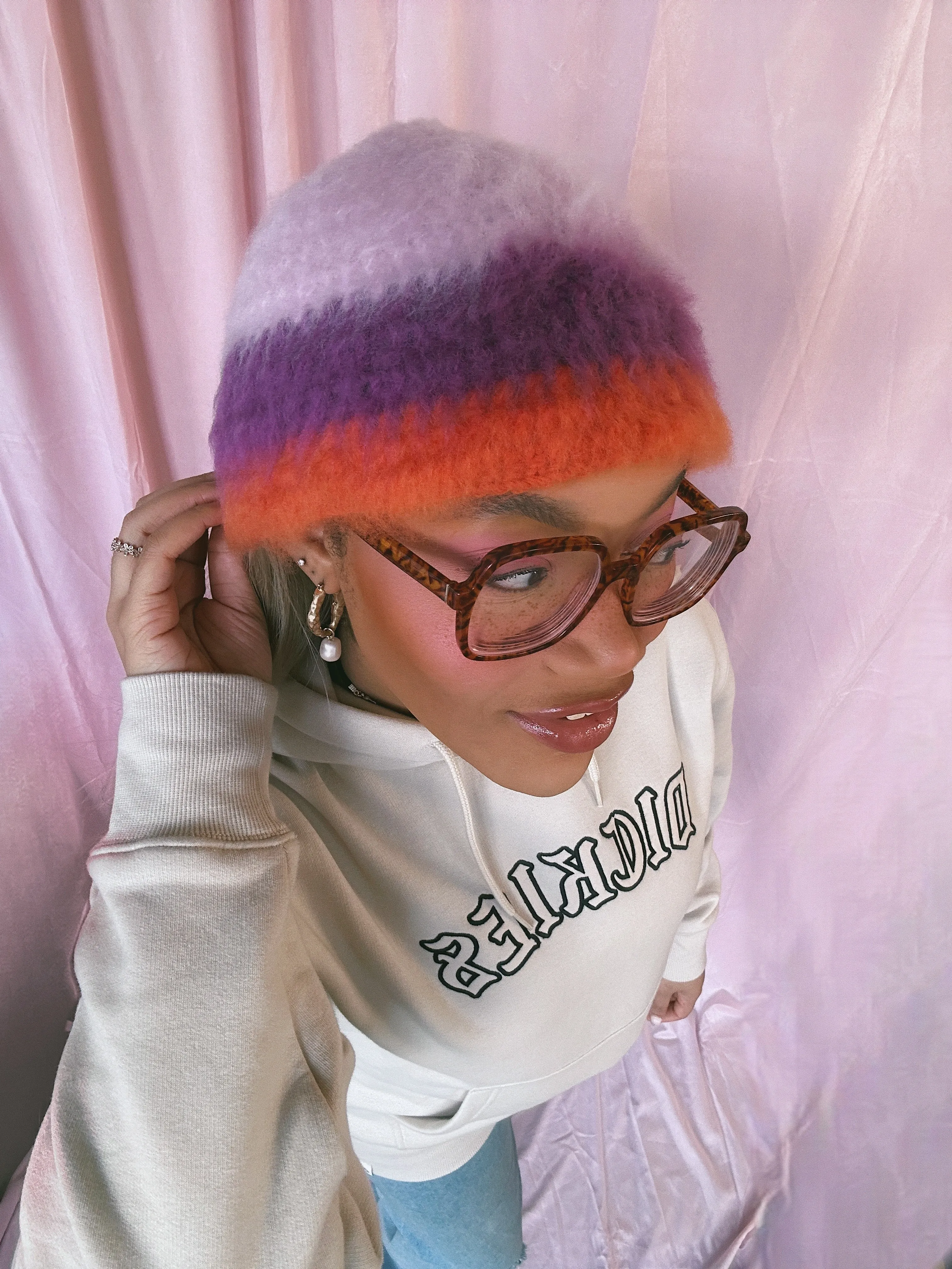 (1 Of 1) Pink, Purple and Orange Hat - READY TO SHIP