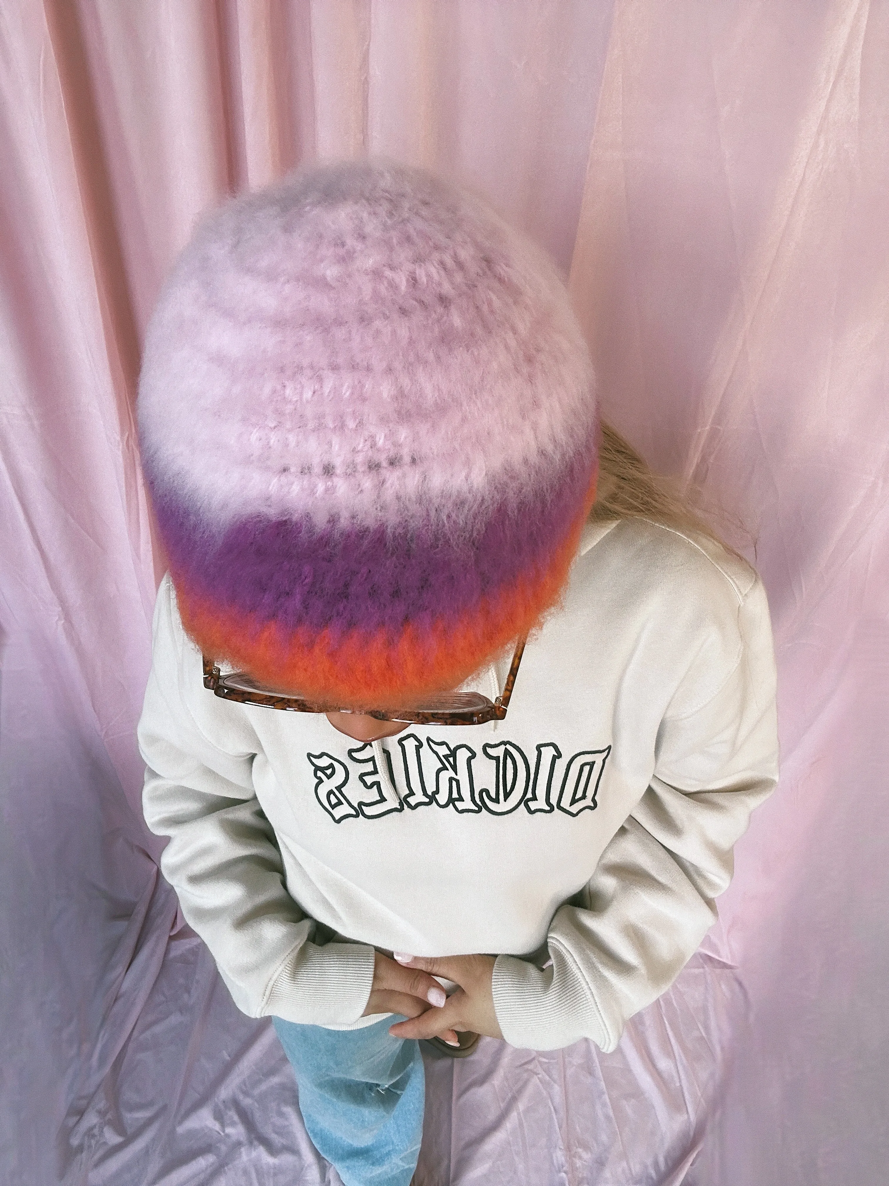 (1 Of 1) Pink, Purple and Orange Hat - READY TO SHIP