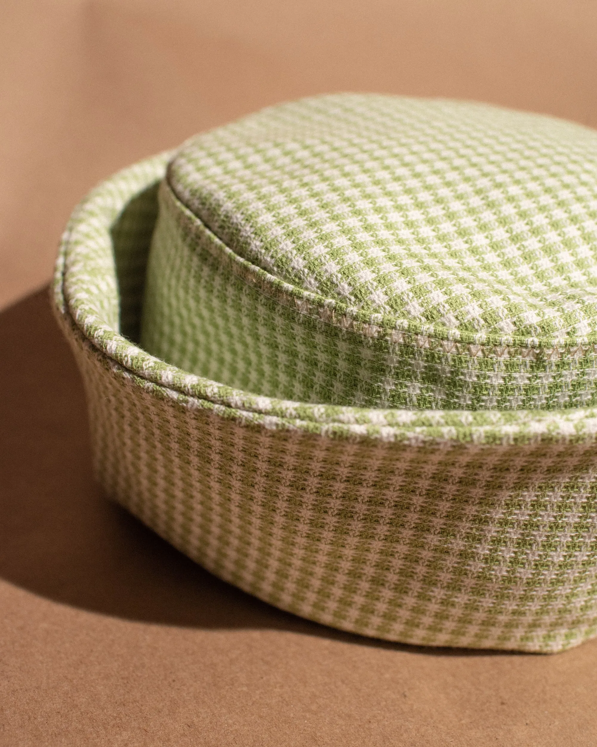 Agnes Hat in Gingham Green