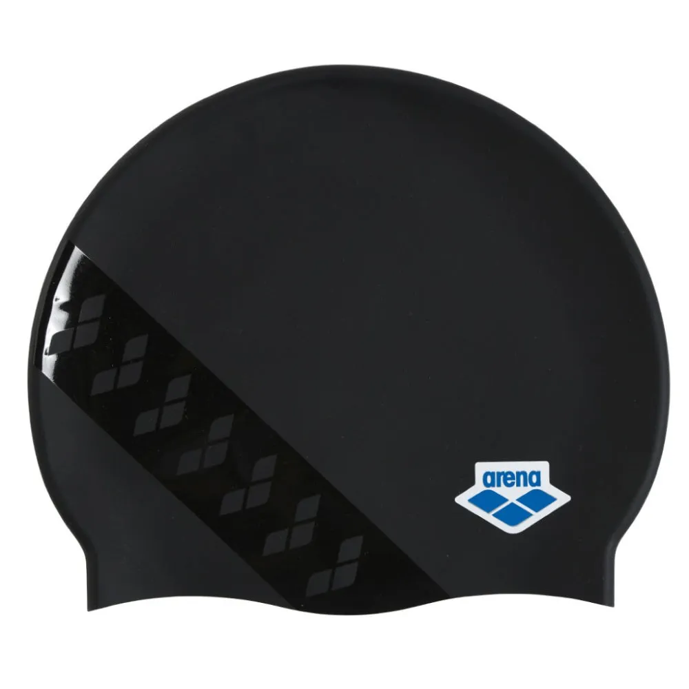 ARENA Adult Iconic Team Stripe Swimming Cap (Team Stripe Black)