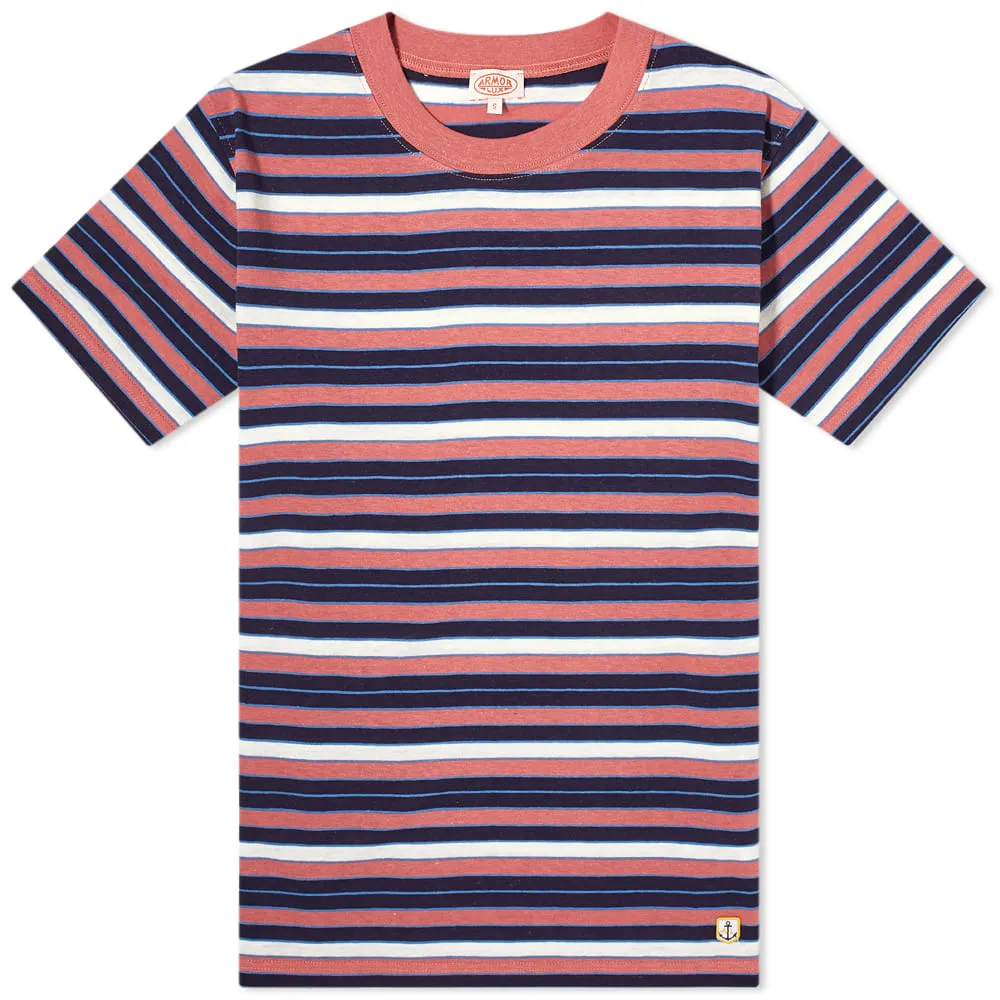 Armor-Lux Multi Stripe T-ShirtRosewood, Navire, Oz & Natural