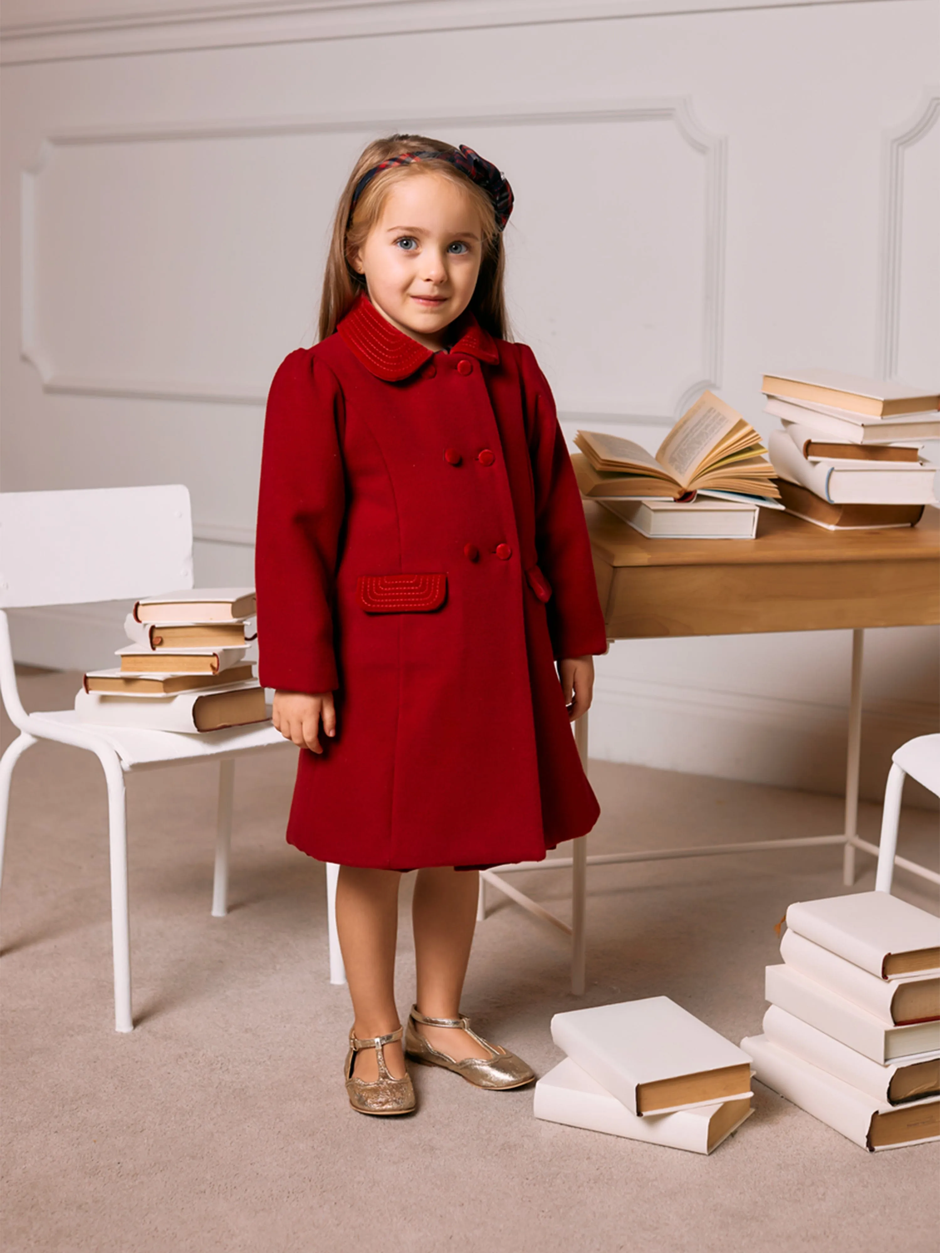 Baby Girls Traditional Coat in Red