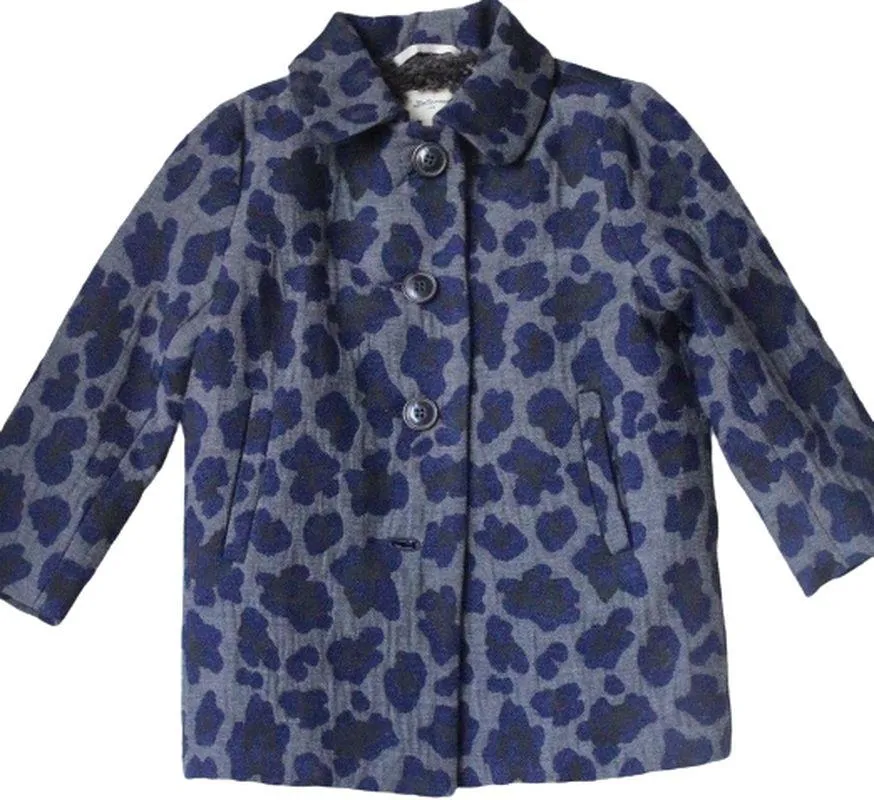 BELLEROSE GIRLS LEOPARD PRINT WOOL BLEND COAT 3 YEARS