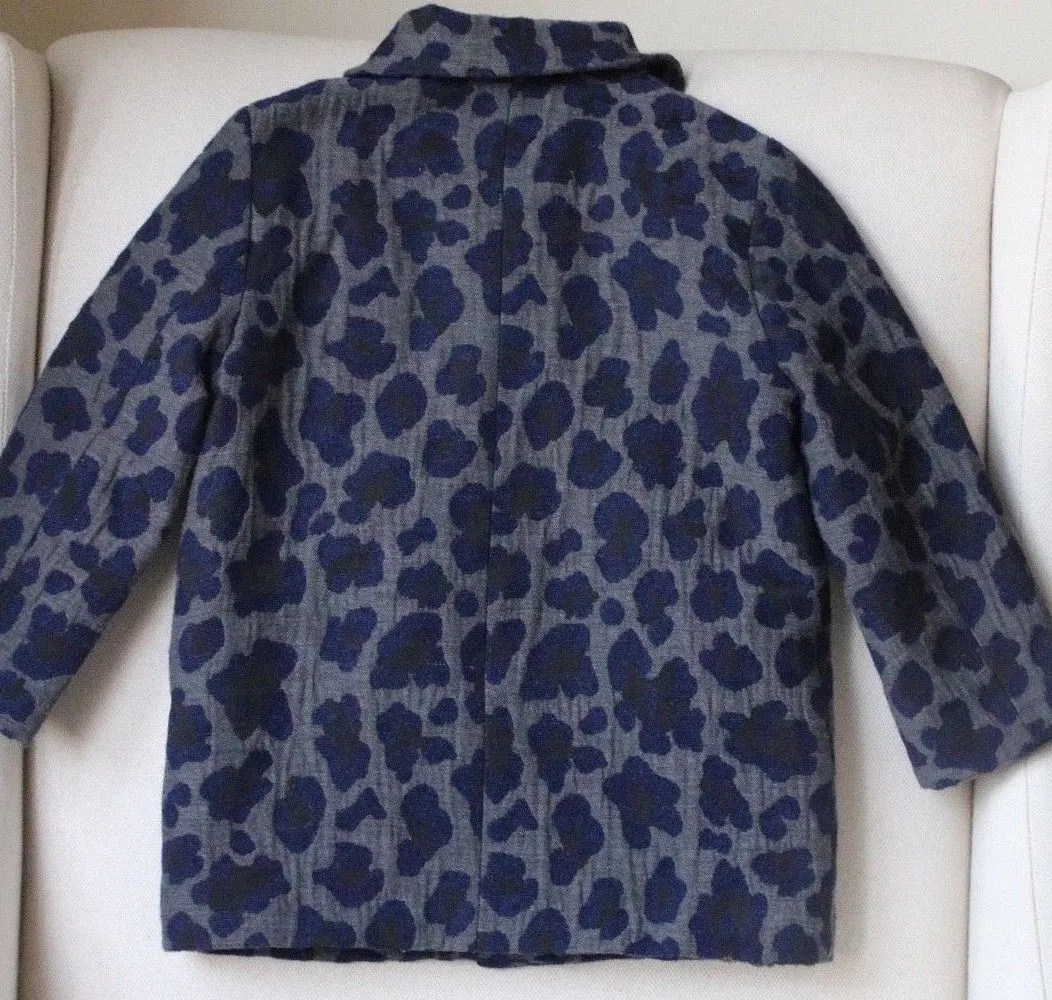 BELLEROSE GIRLS LEOPARD PRINT WOOL BLEND COAT 3 YEARS