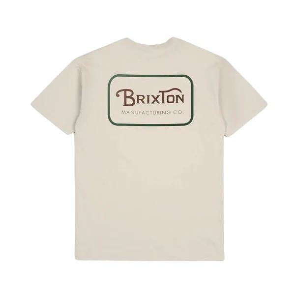 Brixton Mens Grade S/S Standard Tee - Cream/Trekking Green/Sepia