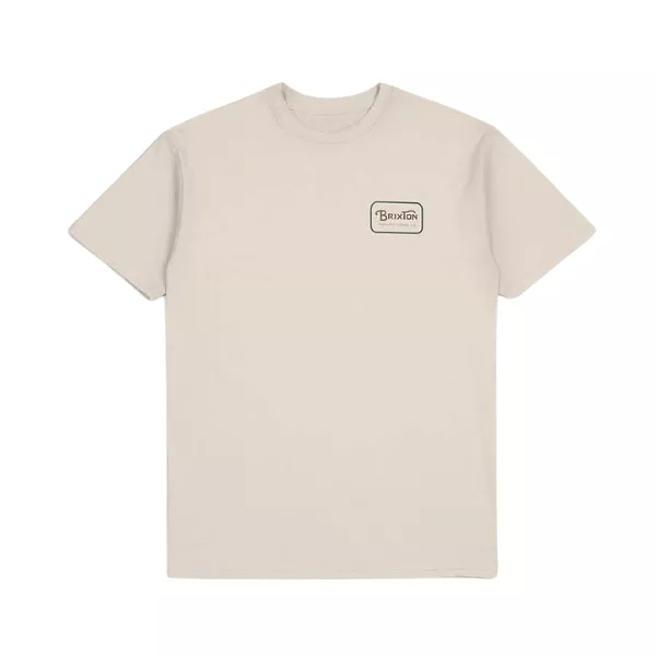 Brixton Mens Grade S/S Standard Tee - Cream/Trekking Green/Sepia