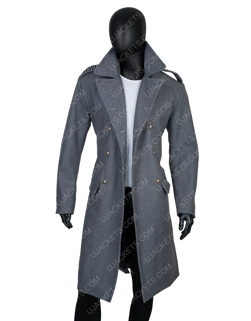 Captain Jack Harkness Coat | Torchwood Grey Wool Blend Coat | 45% Off.