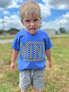 Checkered Mini Youth Blue Tee