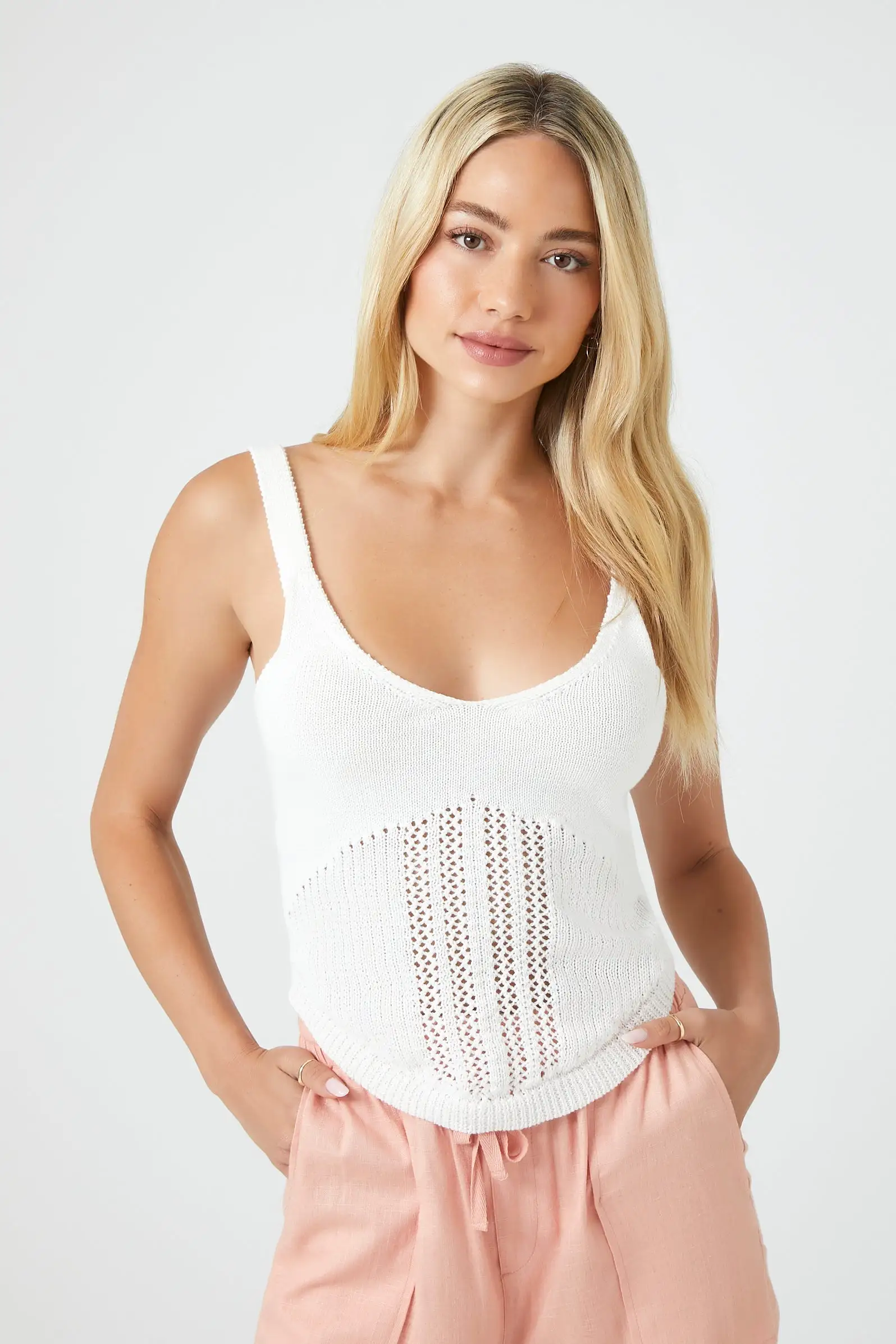 Crochet Sweater-Knit Tank Top