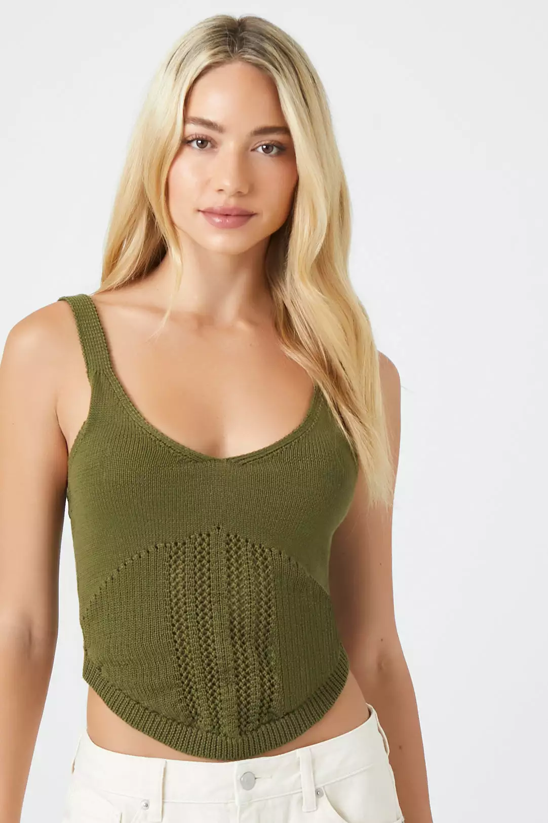 Crochet Sweater-Knit Tank Top