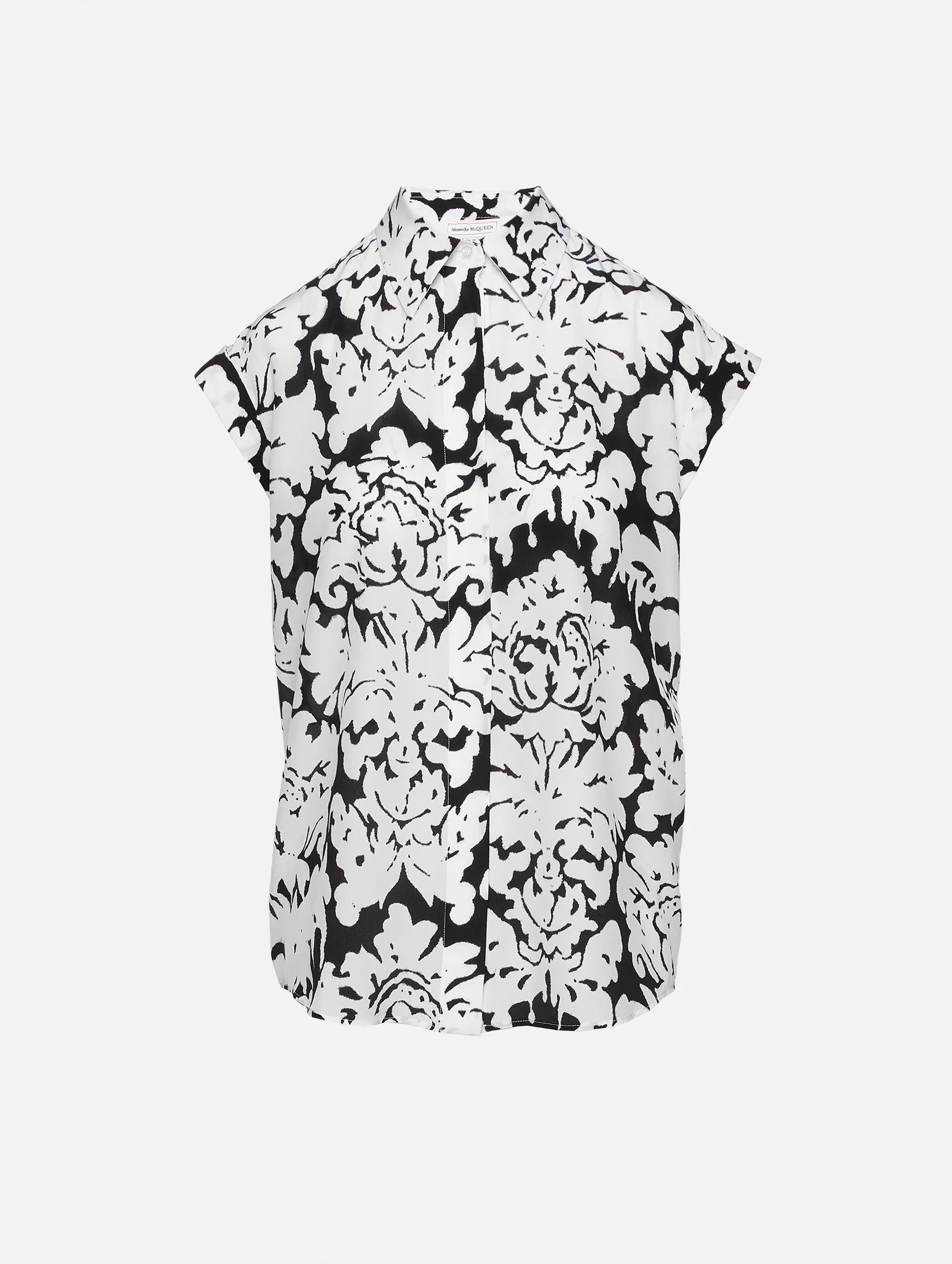 Damask Print Short Sleeve Shirt