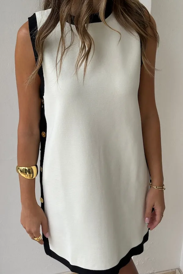 Exclusive Selena Button Tunic Ivory/Black