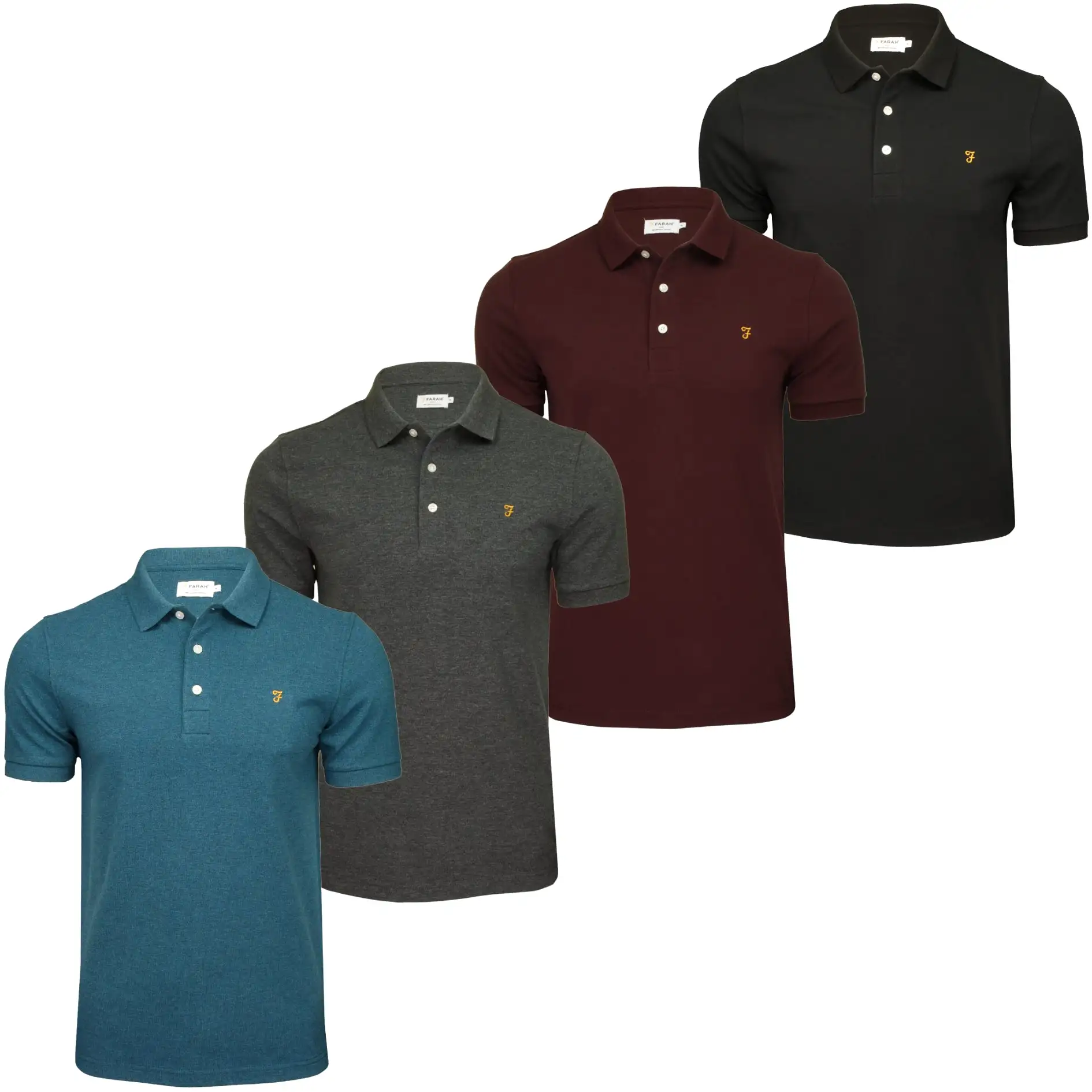 Farah Mens 'Blanes' Pique Polo T-Shirt - Short Sleeved