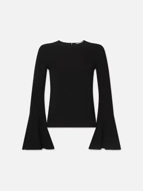 Flutter Sleeve Blouse - Black