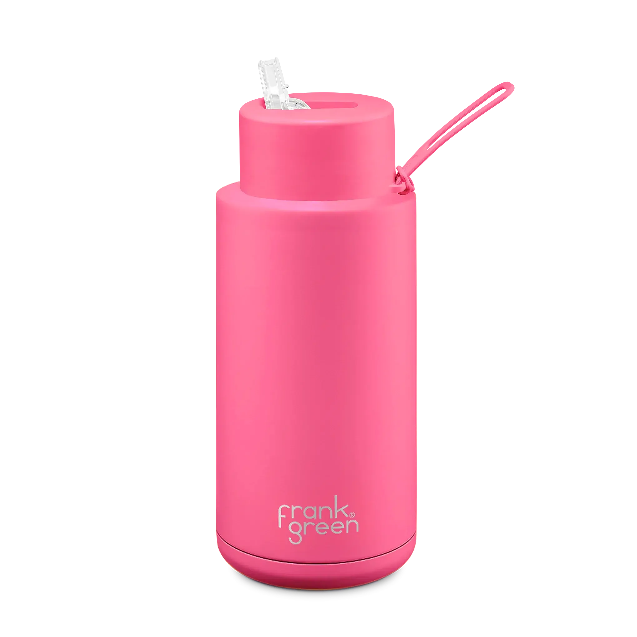 Frank Green Ceramic Reusable Bottle 1L 'Neon Pink'