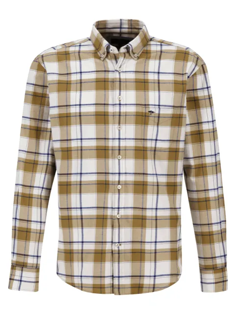 FYNCH HATTON Big Check Shirt/Camel - AW23 SALE