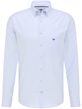 FYNCH HATTON Classic Oxford Hairline Stripe Shirt/Light Blue - New AW23