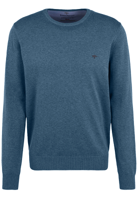 FYNCH HATTON Crew Neck Soft Cotton Jumper/Dolphin - AW22 SALE