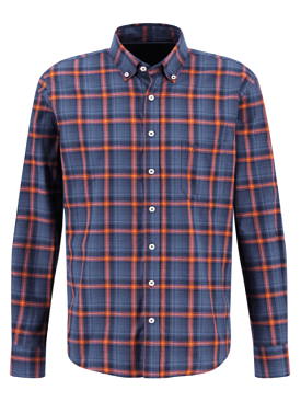 FYNCH HATTON Fond Check Shirt/Blue - AW23 SALE