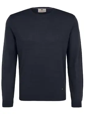 FYNCH HATTON Merino Crew Jumper/Navy - New AW21