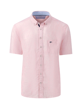 FYNCH HATTON Premium Linen S/S Shirt/Blush - New SS24