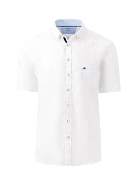 FYNCH HATTON Premium Linen S/S Shirt/White - New SS24