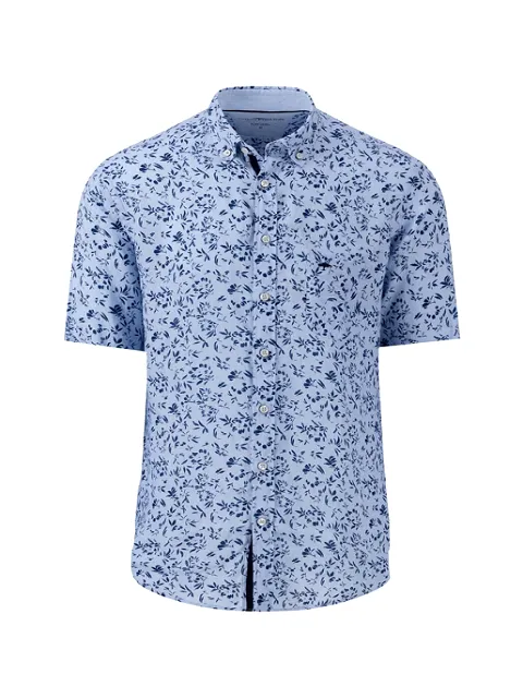 FYNCH HATTON Premium Printed Linen S/S Shirt/Summer Breeze - New SS24