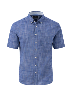 FYNCH HATTON Summer Slub Shirt/Navy - New SS24