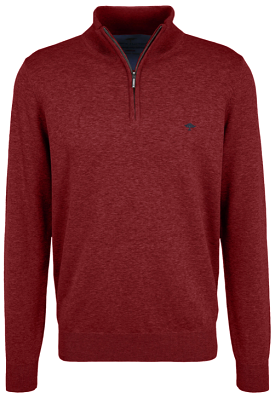 FYNCH HATTON Troyer 1/4 Zip Jumper/Winter Red - AW22 SALE