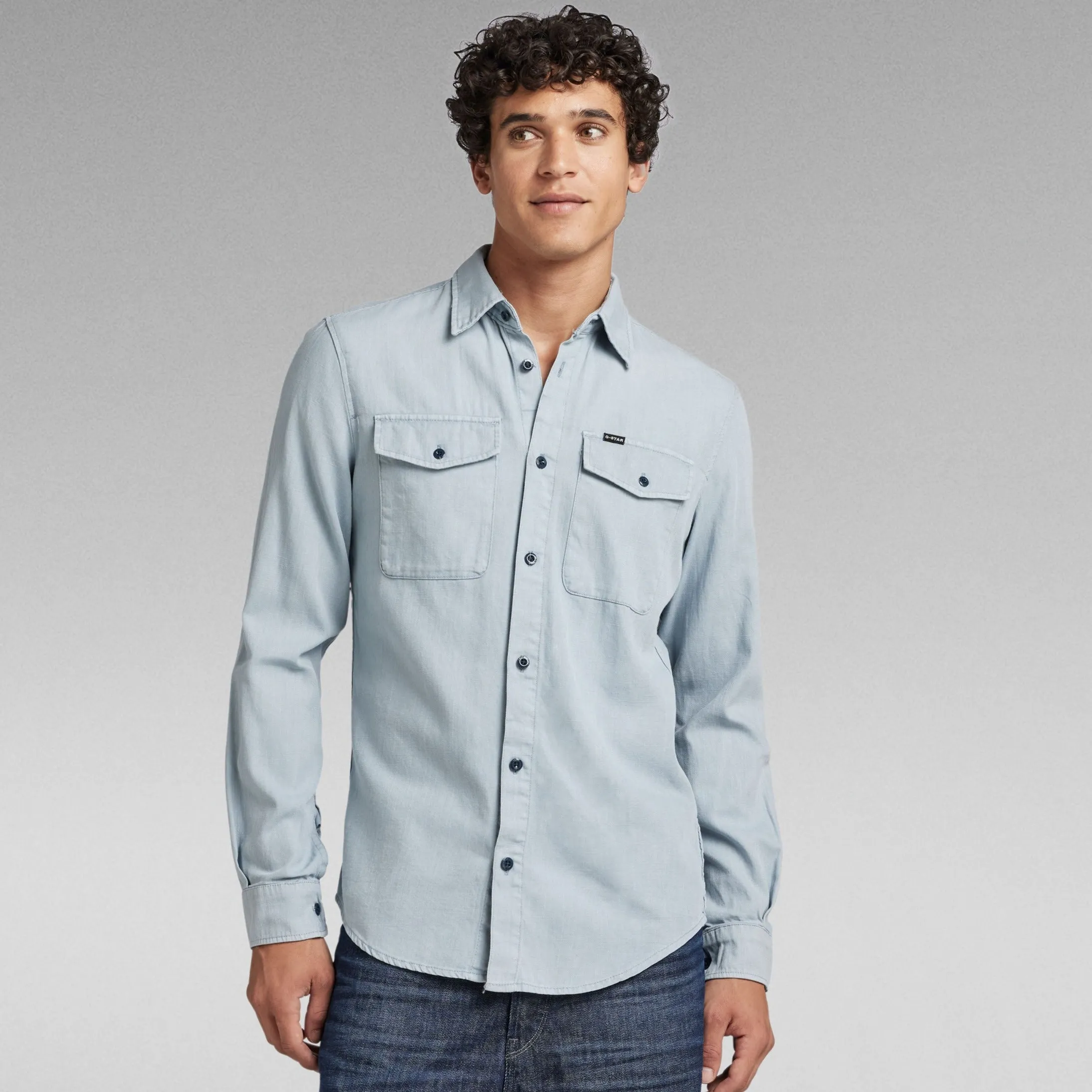 G-Star Raw Marine Slim Shirt Long Sleeve - Faze Blue