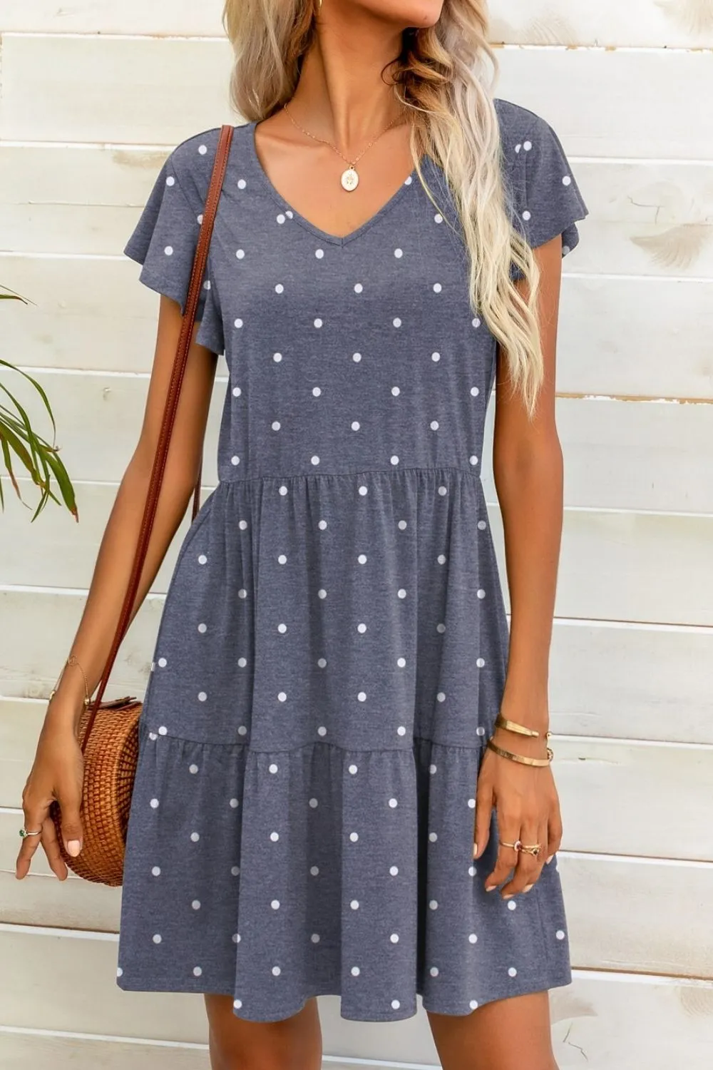 Girl Next Door Flutter Sleeve Dress