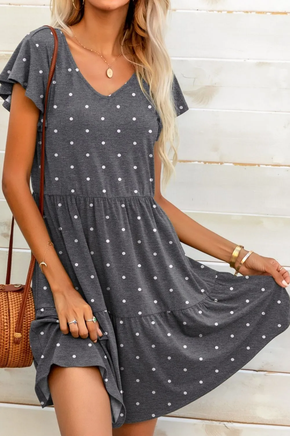 Girl Next Door Flutter Sleeve Dress