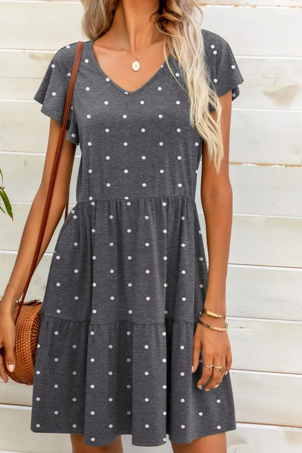 Girl Next Door Flutter Sleeve Dress