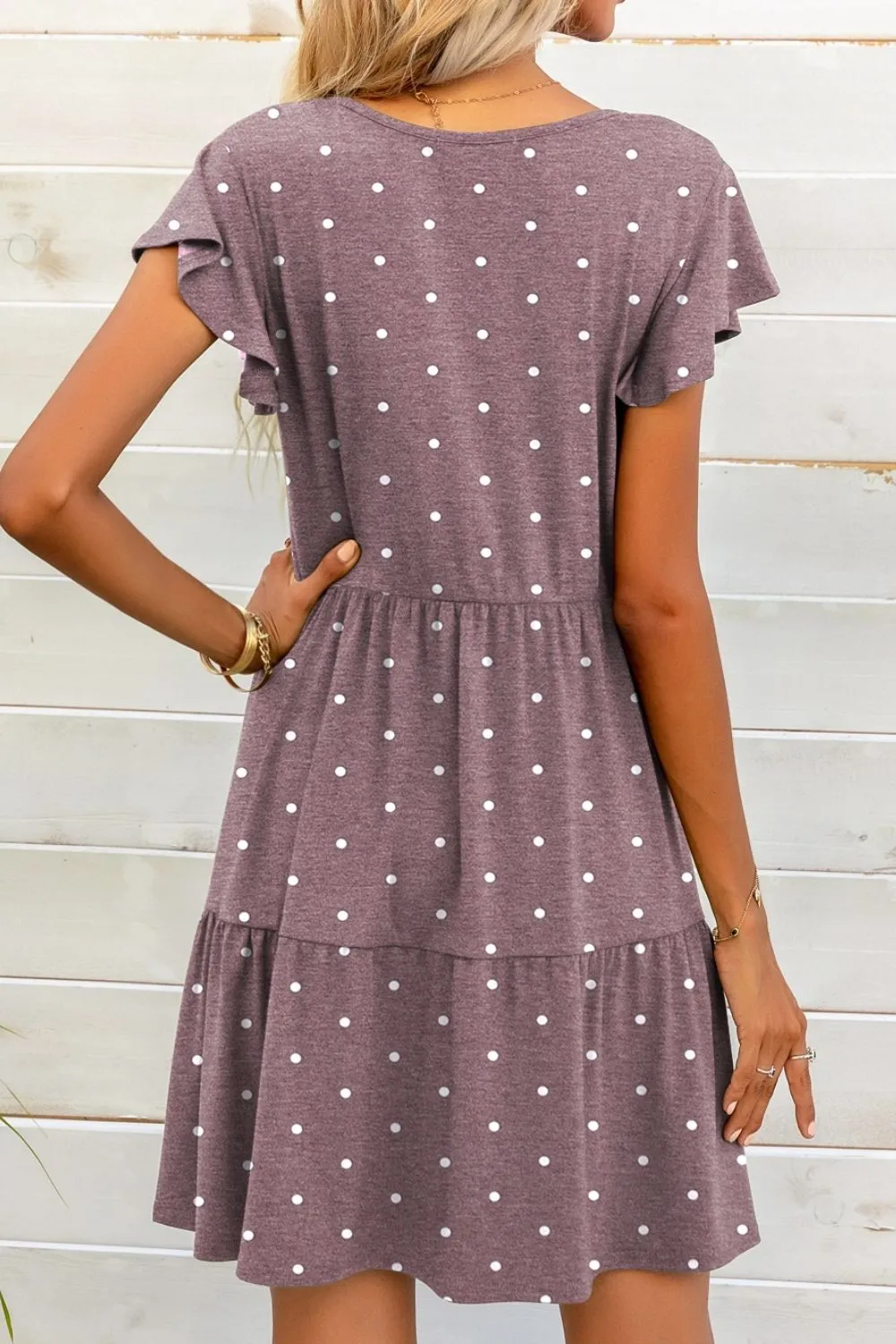 Girl Next Door Flutter Sleeve Dress