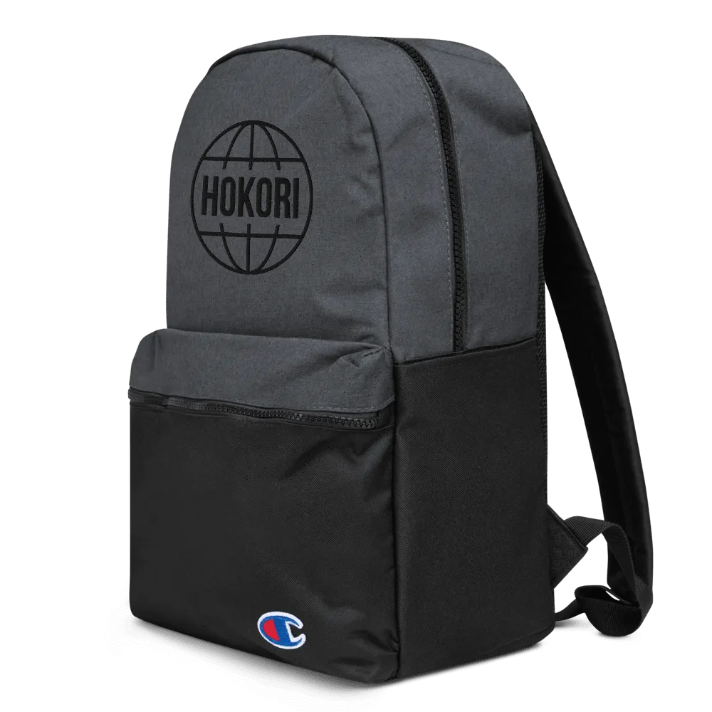 Globe Embroidered Champion Backpack