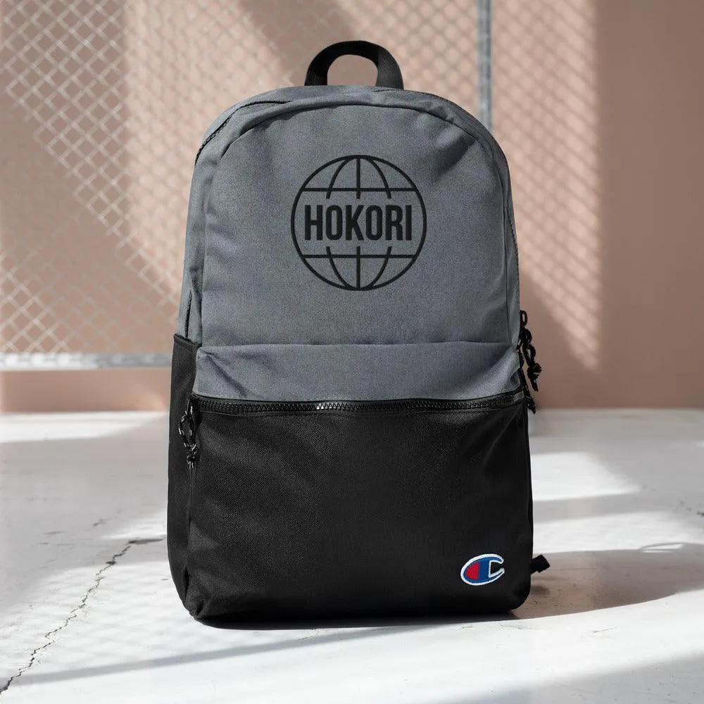 Globe Embroidered Champion Backpack