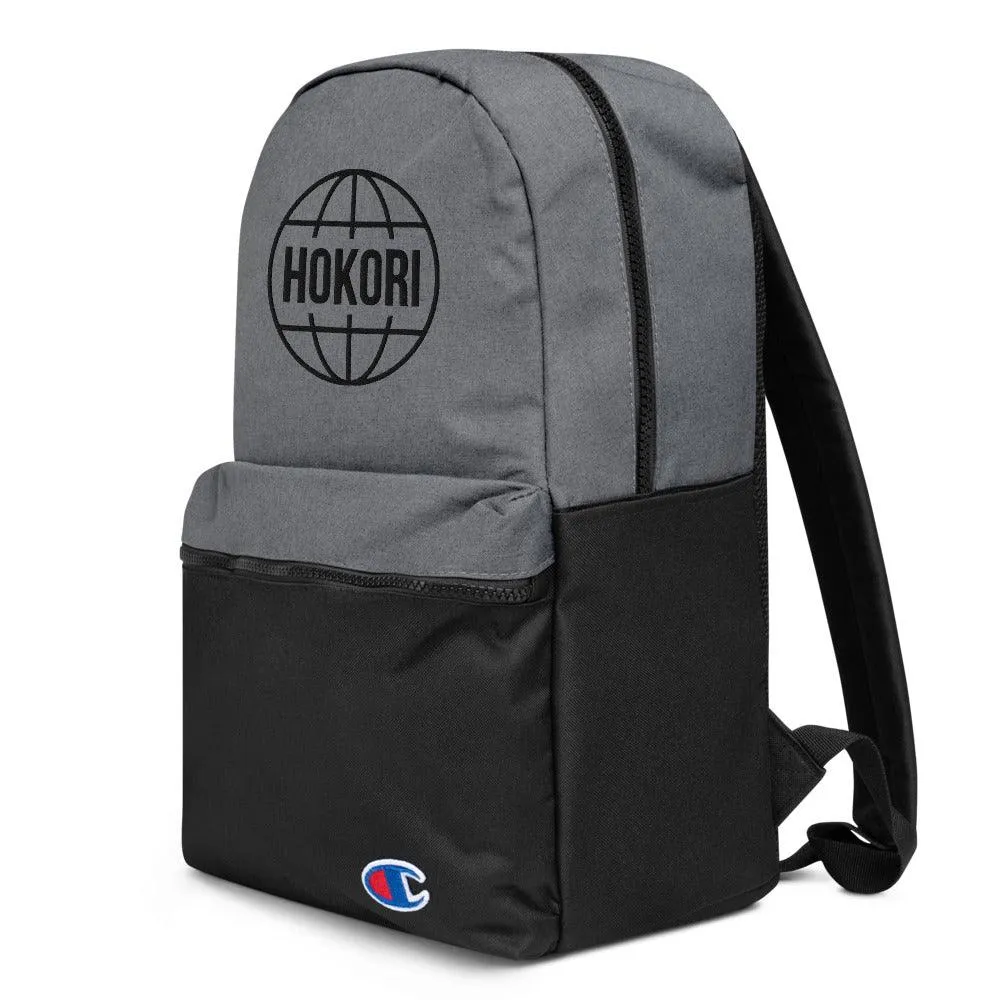 Globe Embroidered Champion Backpack