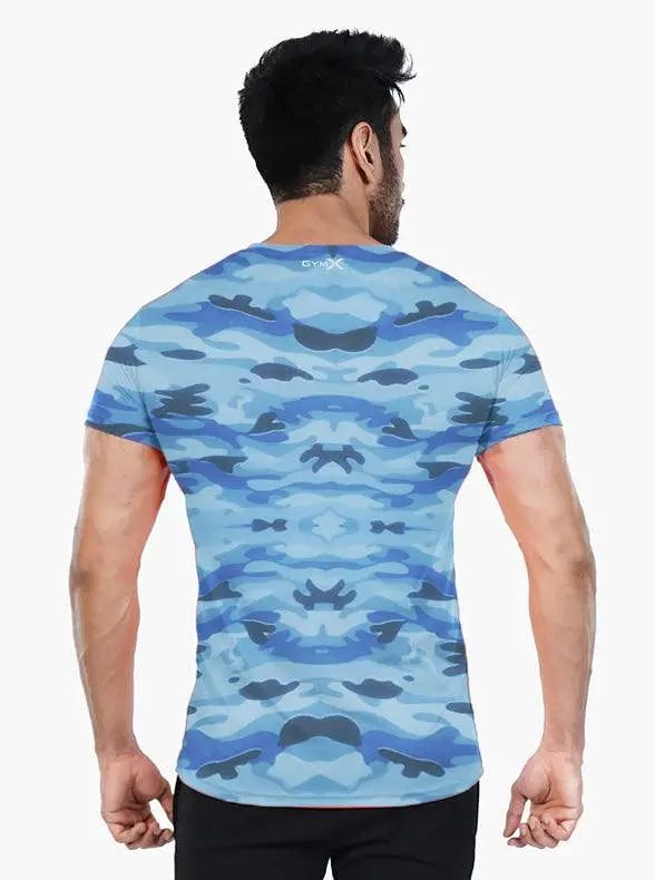 GymX Military sky blue tee - Sale