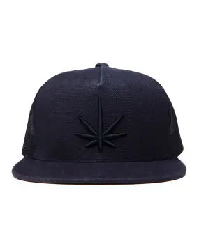 HEMPZOO BLACK LEAF TRUCKER CAP