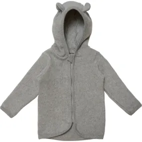 HutteliHut Cotton Fleece Fluffy Jacket w/ Ears, Light Grey