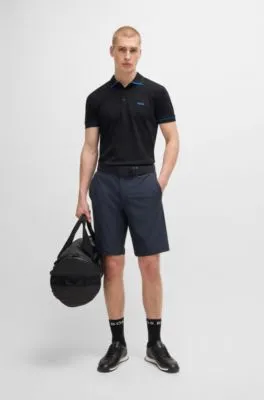 Interlock-cotton slim-fit polo shirt with contrast trims