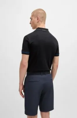 Interlock-cotton slim-fit polo shirt with contrast trims