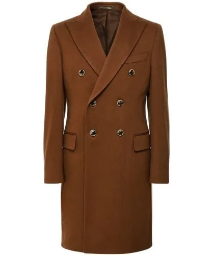 J. Blades Brown Cashmere Mix Double Breasted Coat | Jules B