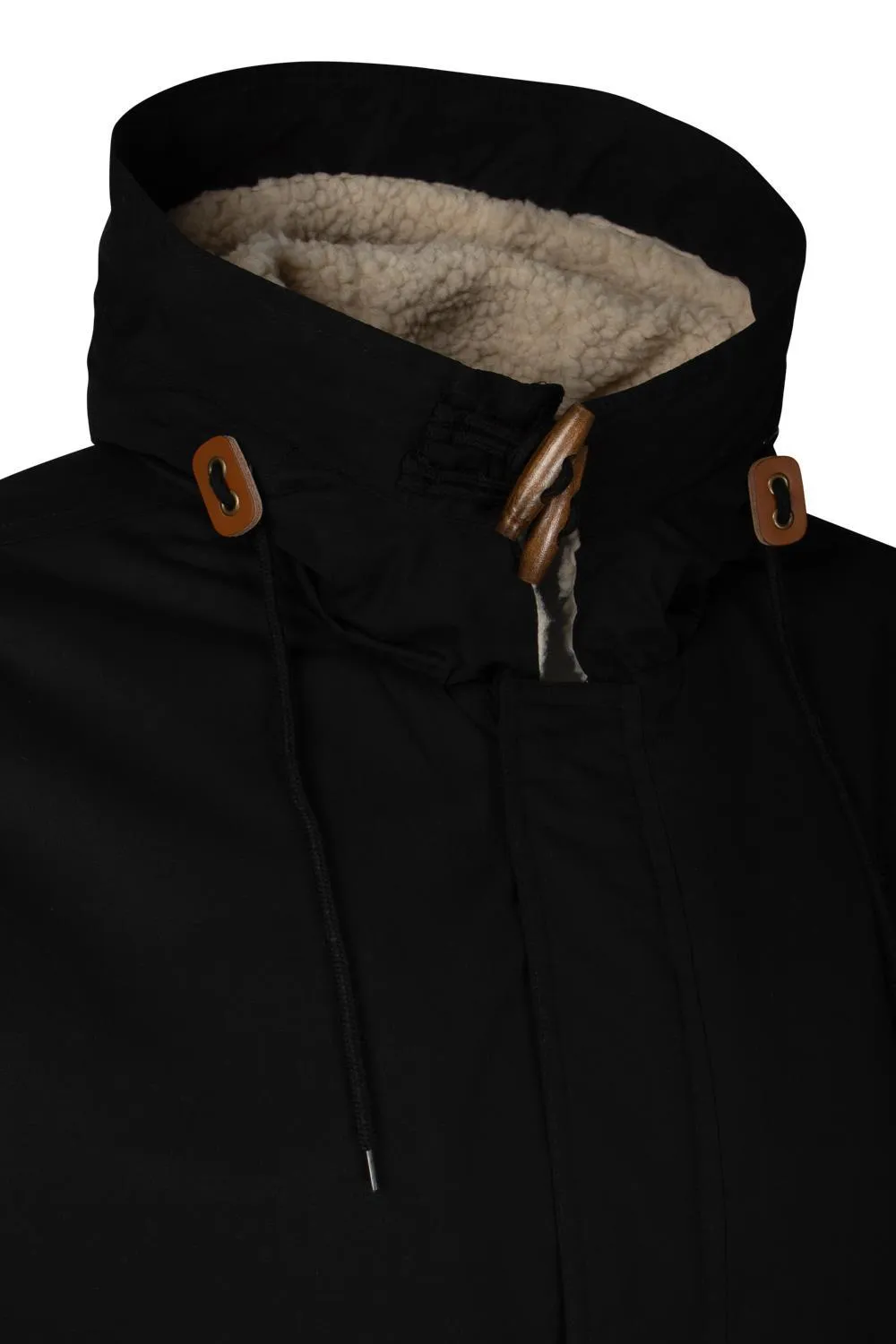 Kam Parka Style Warm Winter Coat - Black