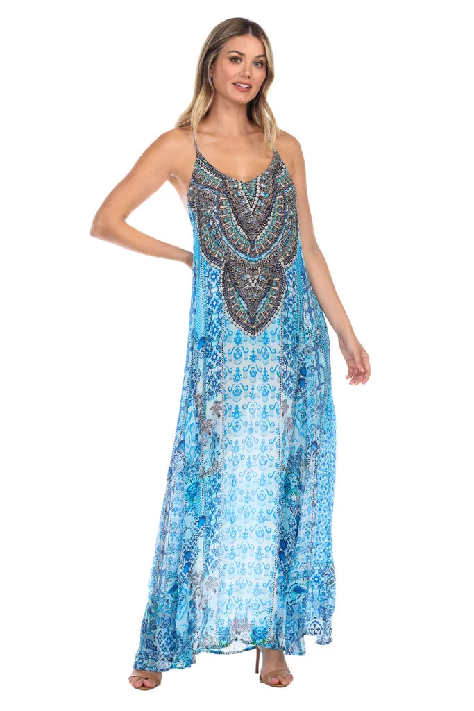 LA MODA BEACH BLISS RACERBACK MAXI DRESS FOR RESORT OR CRUISE