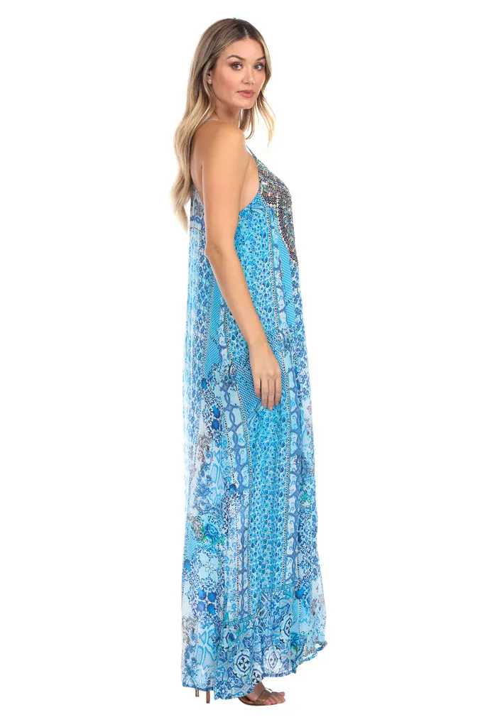 LA MODA BEACH BLISS RACERBACK MAXI DRESS FOR RESORT OR CRUISE