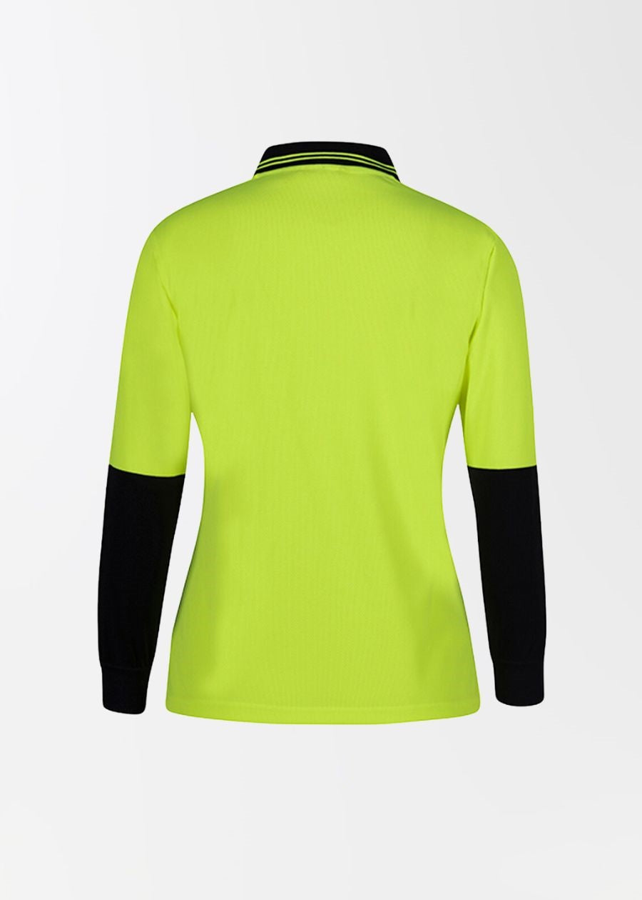 Ladies hi vis long sleeve comfort polo