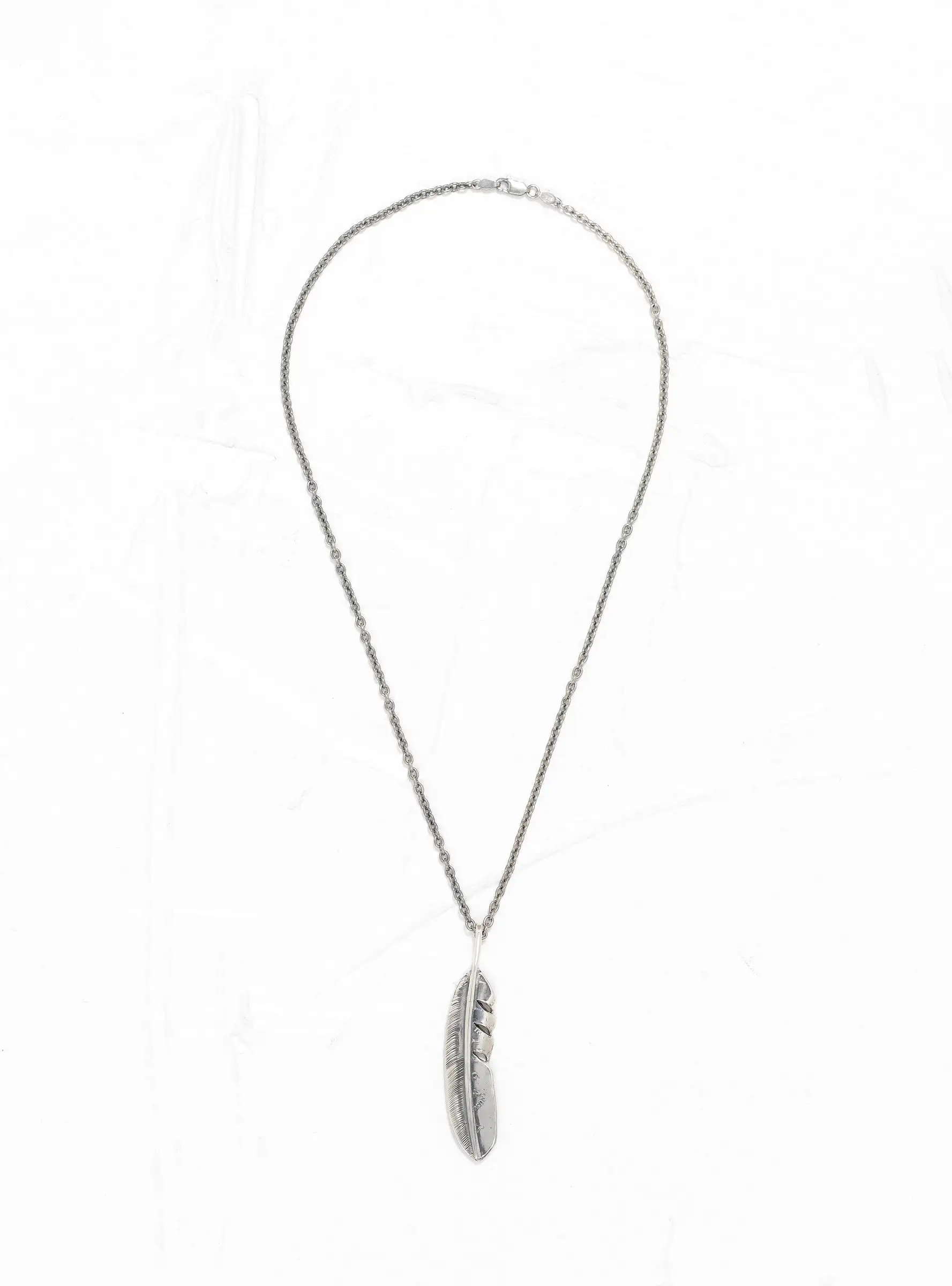 Liberty Feather Pendant Necklace Silver