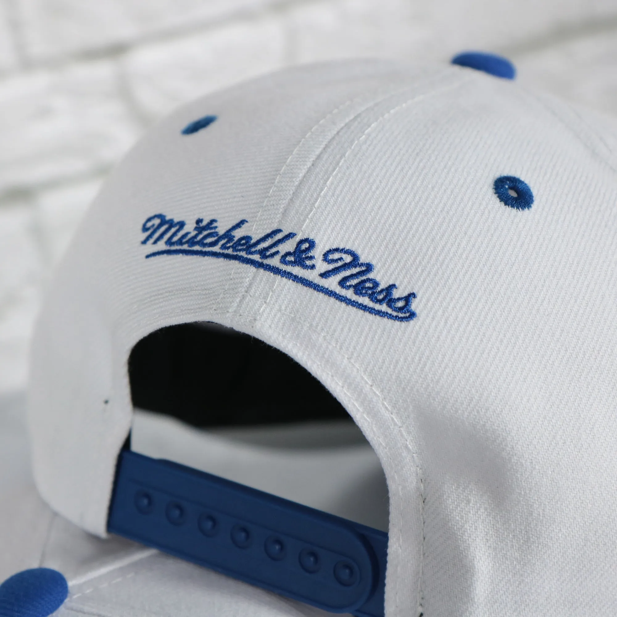 Los Angeles Dodgers Cooperstown Dodgers Jersey Script 1958 Dodgers logo side patch Evergreen Pro | White/Royal Snapback Hat