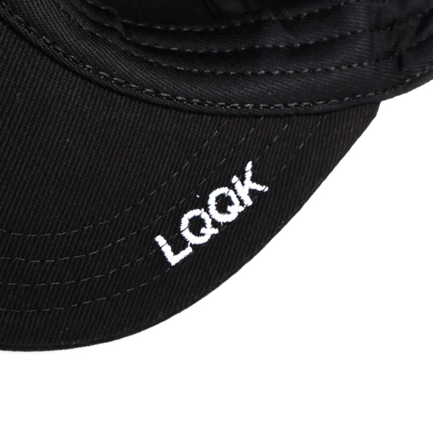 LQQK STUDIO BLACK COTTON TWILL LOGO CAP